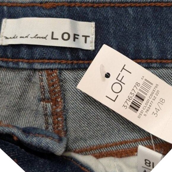 NWT | LOFT High Rise Super Flare Jeans in Refined Mid Indigo Wash Size 18 - Picture 12 of 13